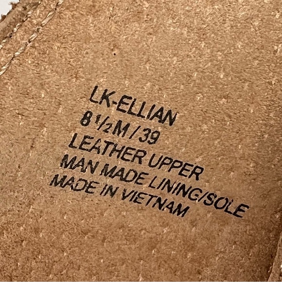 Lucky Brand Women’s “Ellian” Tan Leather Wedge  Sandals with Zippered Heel 8.5 - Picture 7 of 9